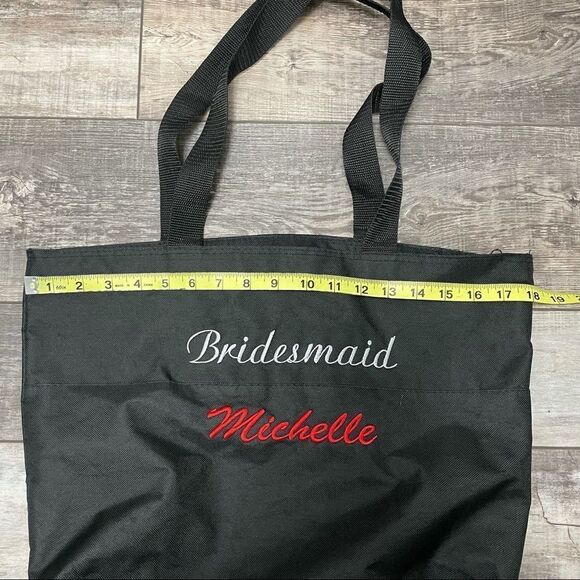 Toppers Bridesmaid Michelle Black Red and White Tote Bag - Picture 9 of 10